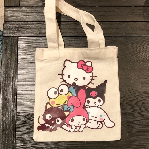 Cute Character Canvas Mini Tote Bag - Picture 1 of 16